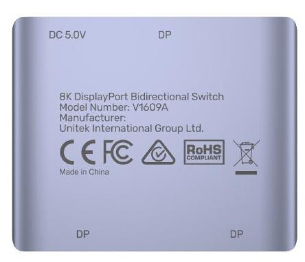 UNITEK Dwukierunkowy przełącznik DP 1.4 8K 2-na-1 V1609A - 1107923 - zdjęcie 4